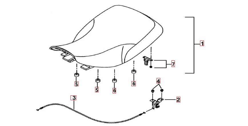 Sitzbank_schwarz mit roter Naht