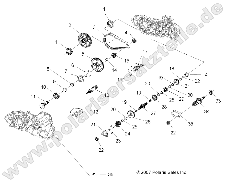 DRIVE TRAIN, MAIN GEARCASE INTERNALS DRIVE TRAIN, MAIN GEARCASE INTERNALS