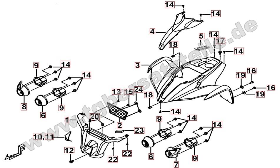 Frontverkleidung - Tankabdeckung