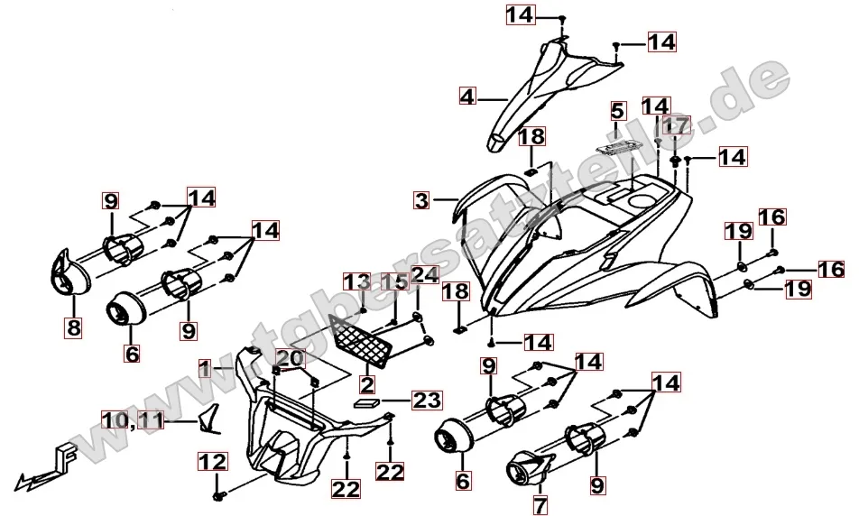 Frontverkleidung - Tankabdeckung