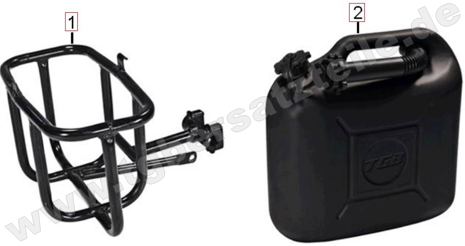 Benzinkanister u. Halter