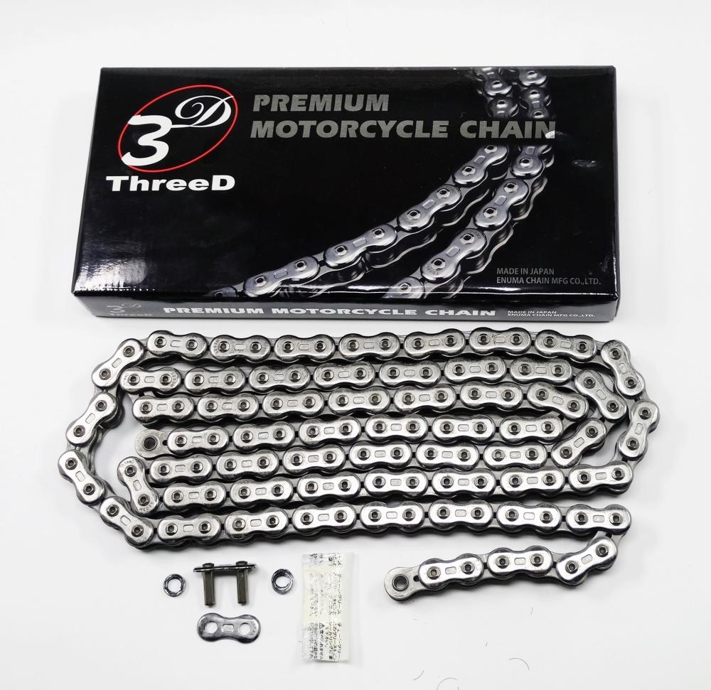 Enuma 3D Kette 520 SM X-Ring verstärkt Chrom 120 Glieder Niet Schloß