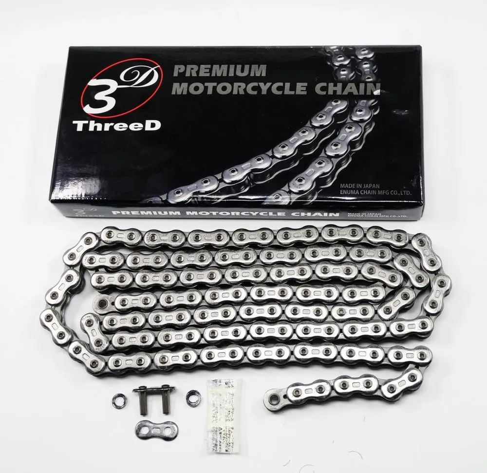 Enuma 3D Kette 520 SM X-Ring verstärkt Chrom 120 Glieder Niet Schloß