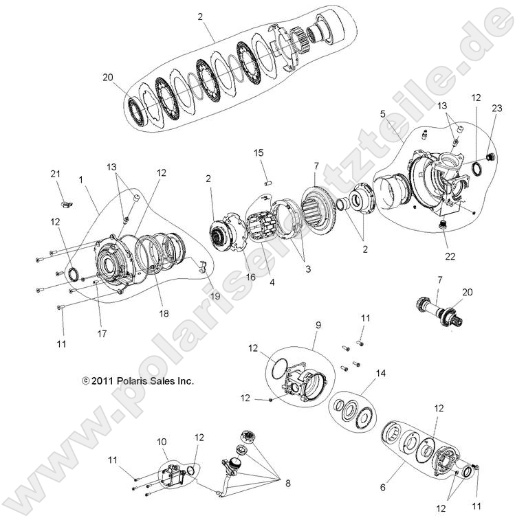 DRIVE TRAIN, FRONT GEARCASE INTERNALS DRIVE TRAIN, FRONT GEARCASE INTERNALS