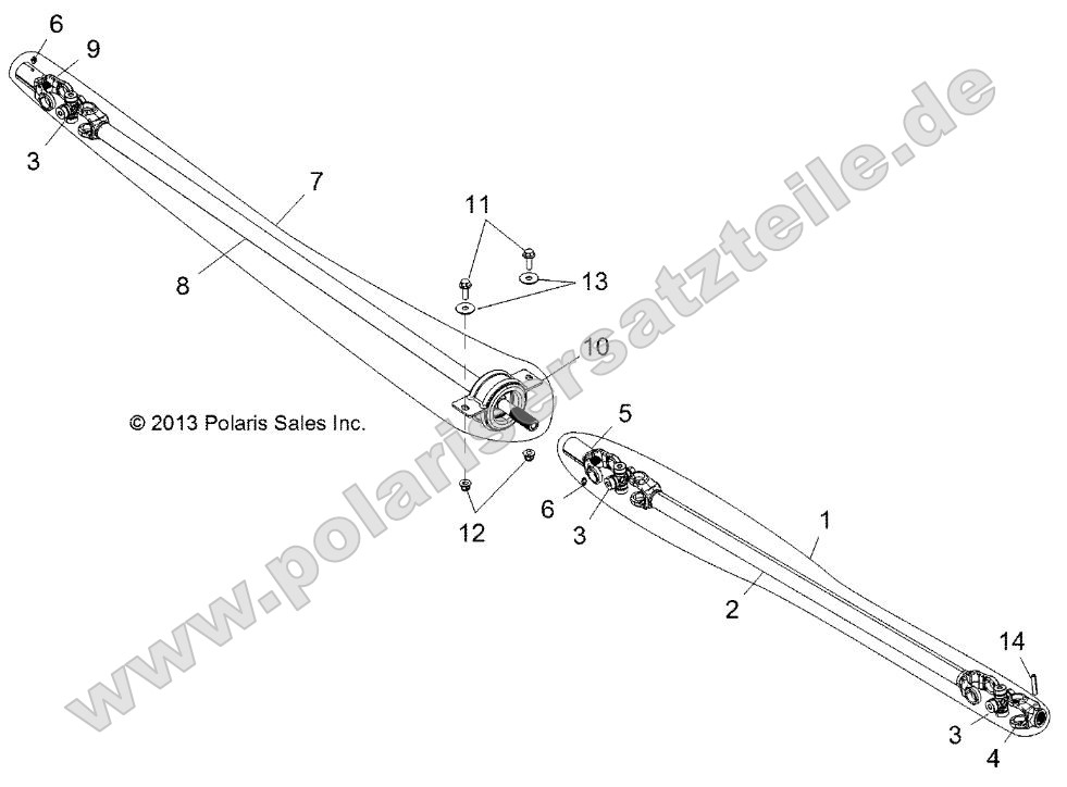 Drive Train, Front and Rear Prop Shaft