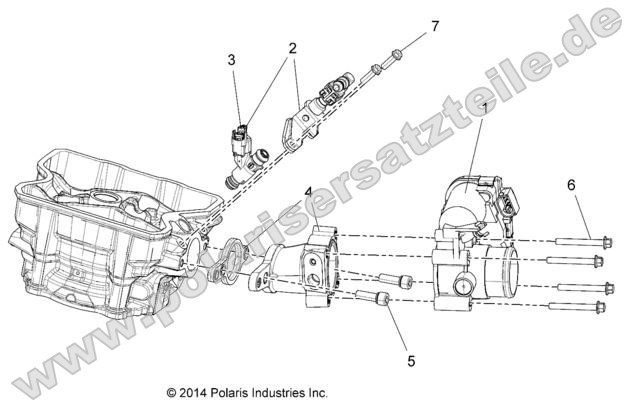 Engine, Throttle Body and Fuel Rail