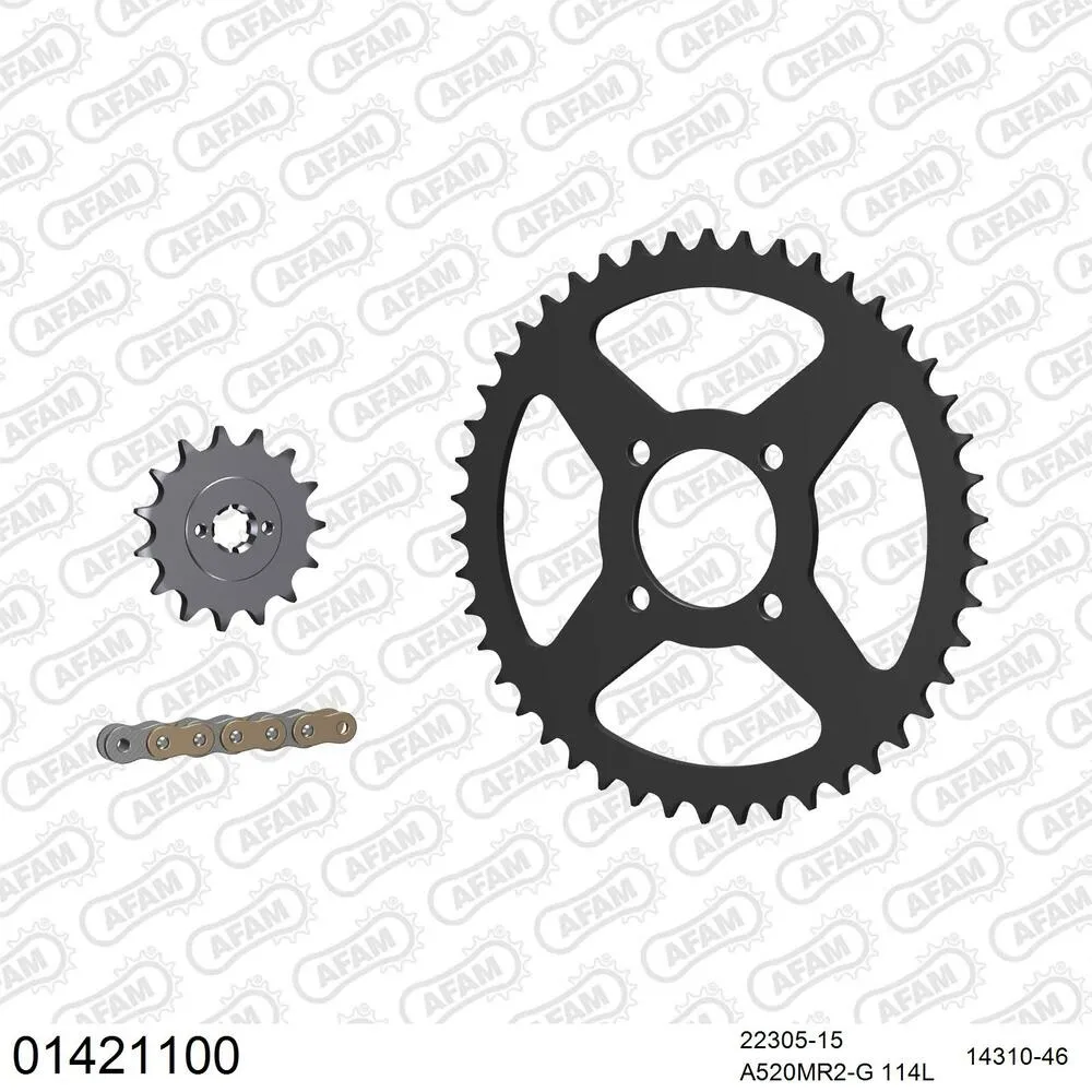 AFAM Kettensatz Stahl 520 MR2-G 15x46 - Suzuki RV 200 Van-Van 2016-19 - 01421100
