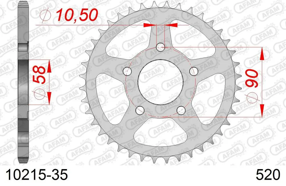 10215-35 AFAM Kettensatz Stahl 520 XLR2 13x35 - Honda NSR 125 R 1989-92 - 01013302