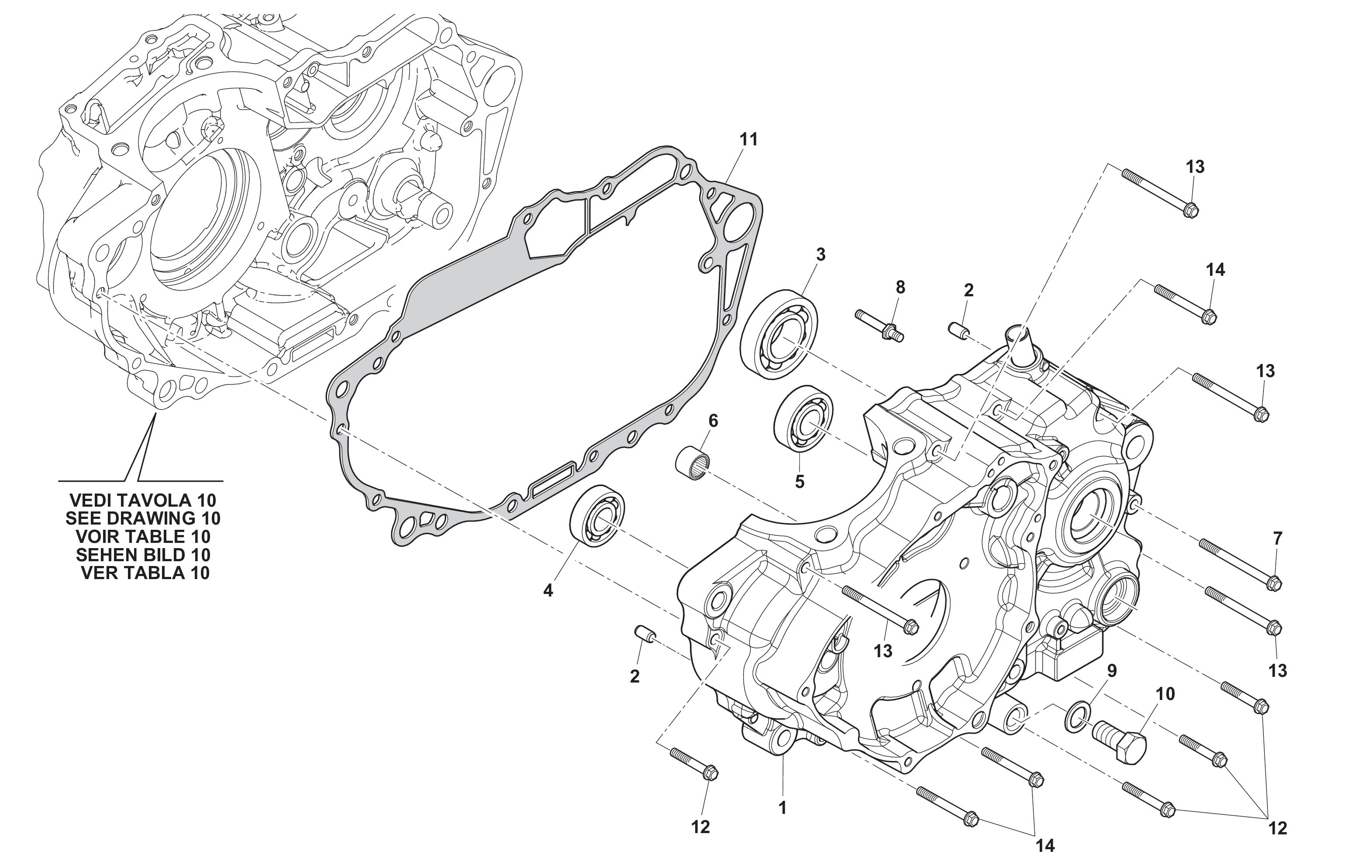 Motorgehäuse links Motorgehäuse links