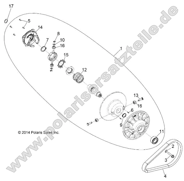 Drive Train, Secondary Clutch (49ATVCLUTCHDRIVEN1323286)