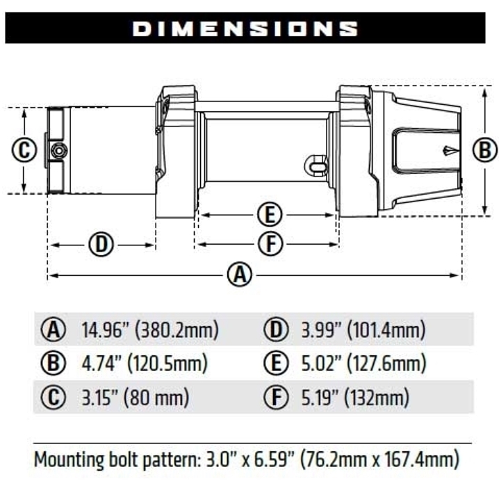 WARN UTV Seilwinde VRX 45 / 12V / 4500 LB / 2041 kg - Stahlseil