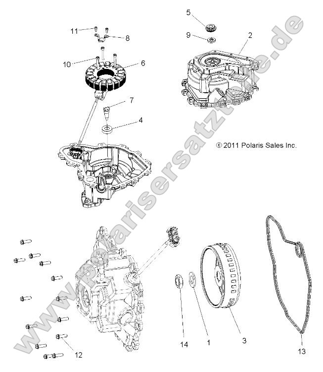 Engine, Stator Cover and Flywheel Engine, Stator Cover and Flywheel