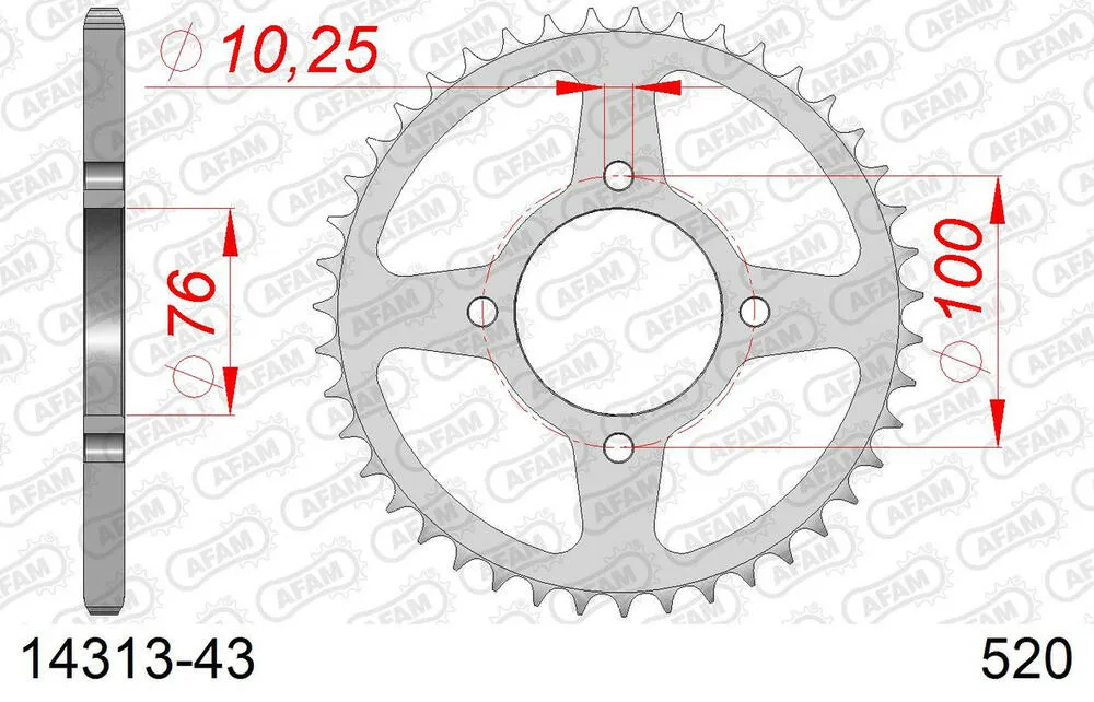 14313-43 AFAM Kettensatz Stahl 520 XRR3-G 15x43 - Suzuki VL 250 Intruder 2000-07 - 01426162