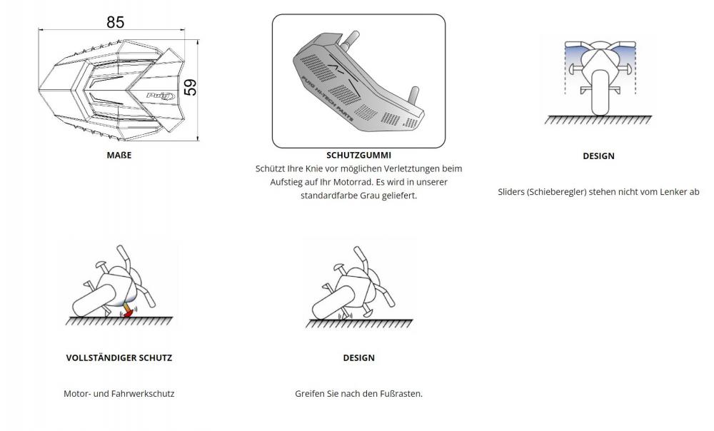 Puig Sturzpads R19 Crash Pads schwarz - Yamaha MT-10 /SP 2016- | YZF R1 /M 2015-