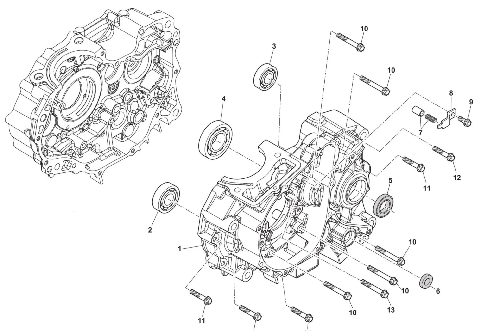Motorgehäuse links Motorgehäuse links