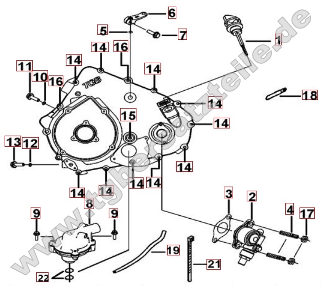Motorgehäuseabdeckung links