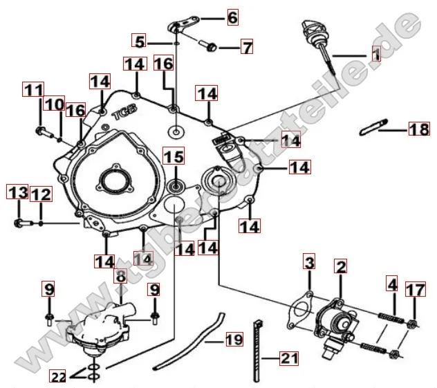 Motorgehäuseabdeckung links Motorgehäuseabdeckung links