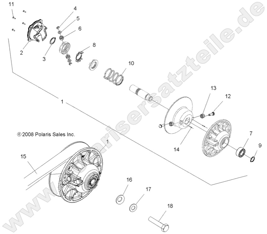 DRIVE TRAIN, SECONDARY CLUTCH DRIVE TRAIN, SECONDARY CLUTCH