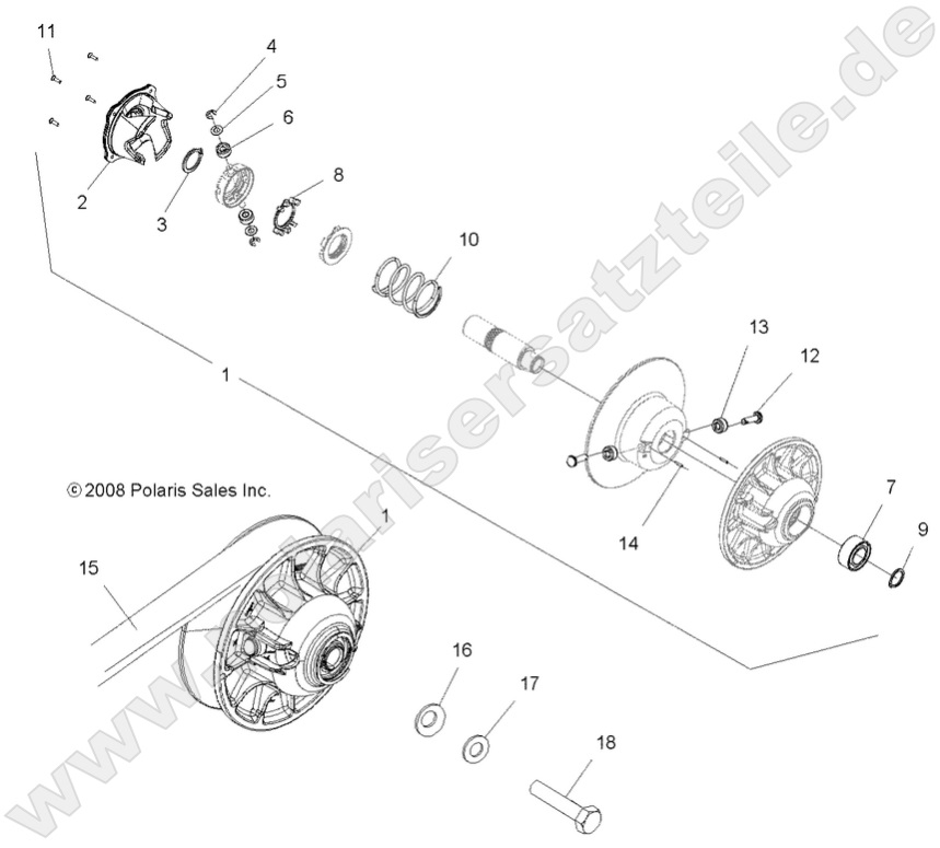 DRIVE TRAIN, SECONDARY CLUTCH DRIVE TRAIN, SECONDARY CLUTCH