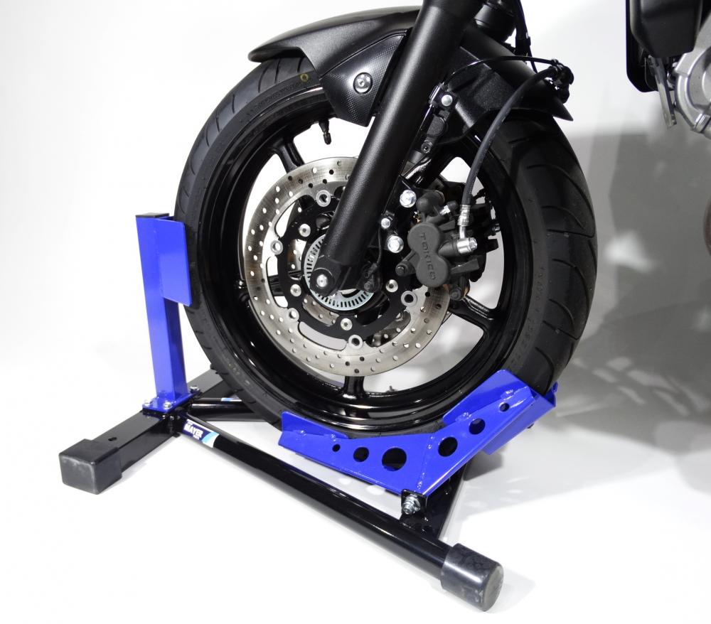 TMP_Motorrad_Vorderrad_Transportstaender_Wippe_13_19_blau_6679_3 TMP Motorrad Vorderrad Transportständer Wippe 13" - 19" schwarz/blau