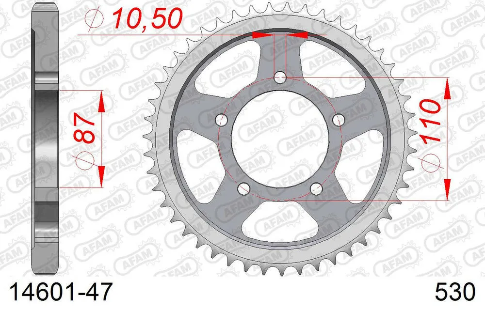14601-47 AFAM Kettensatz Stahl 530 XMR3 15x47 - Suzuki GSF 600 Bandit 1995-99 - 01470209