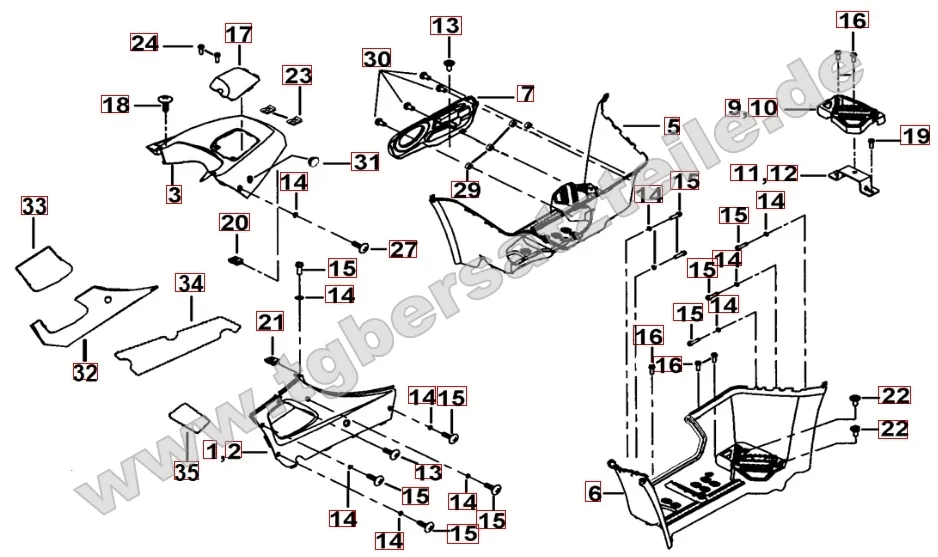 Fußstützen - Tankabdeckung Fußstützen - Tankabdeckung