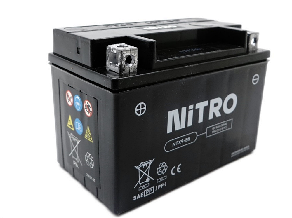Nitro NTX9-BS AGM Batterie 12V 8AH - Einbaufertig (YTX9-BS FTX9-BS) Nitro NTX9-BS AGM Batterie 12V 8AH - Einbaufertig (YTX9-BS FTX9-BS)