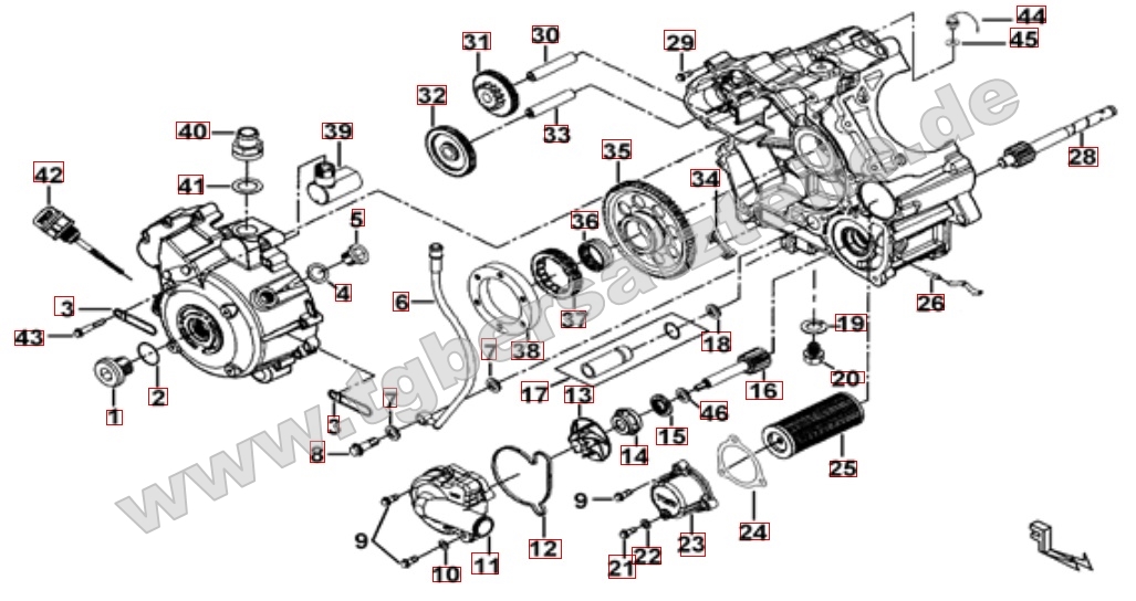 Motorgehäuse rechts
