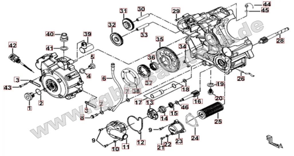 Motorgehäuse rechts Motorgehäuse rechts
