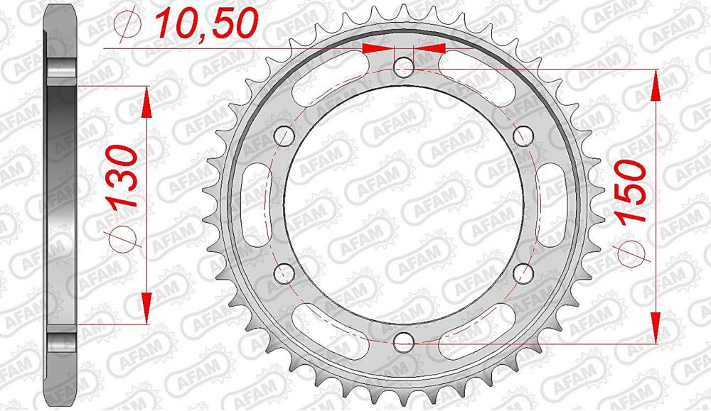 AFAM Kettensatz Stahl 525 XSR2-G 16x42 - Yamaha TDM 900 2002-14