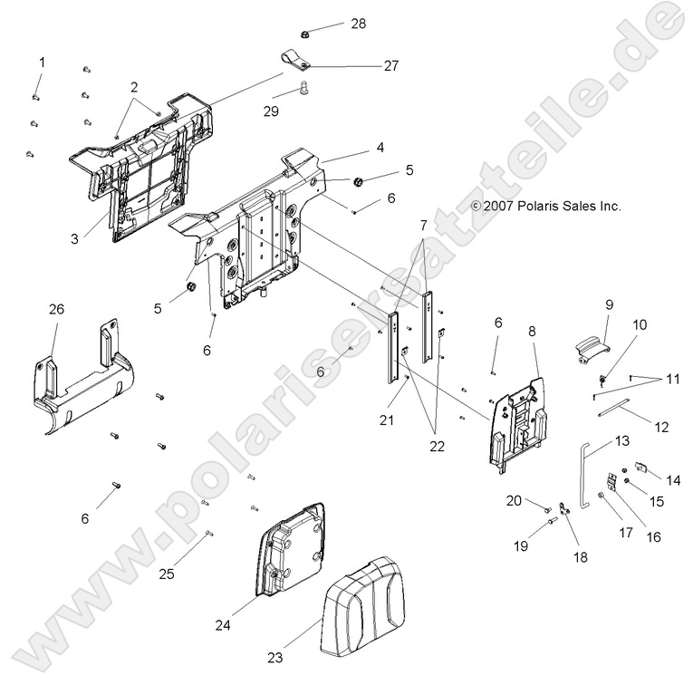 BODY, PASSENGER SEAT BACK BODY, PASSENGER SEAT BACK
