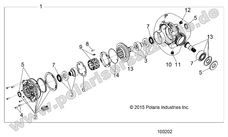 Drive Train, Front Gearcase Internals (to 7/1/16) Drive Train, Front Gearcase Internals (to 7/1/16)