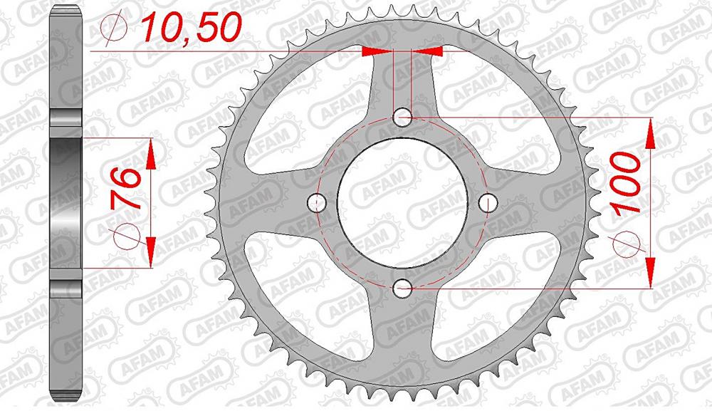 AFAM Kettensatz Stahl 428 XMR-G 14x56 - Suzuki VL 125 Intruder 1999-08