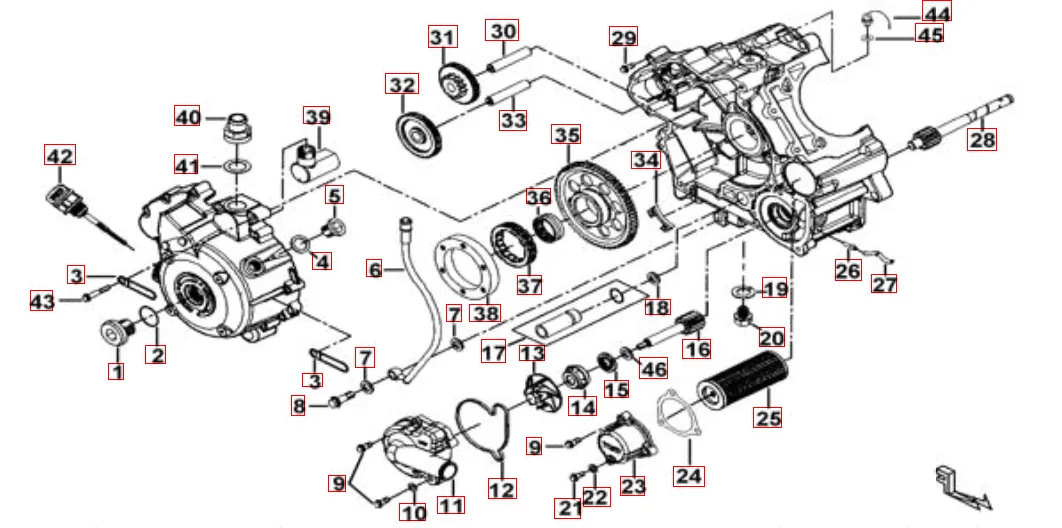 Motorgehäuse rechts