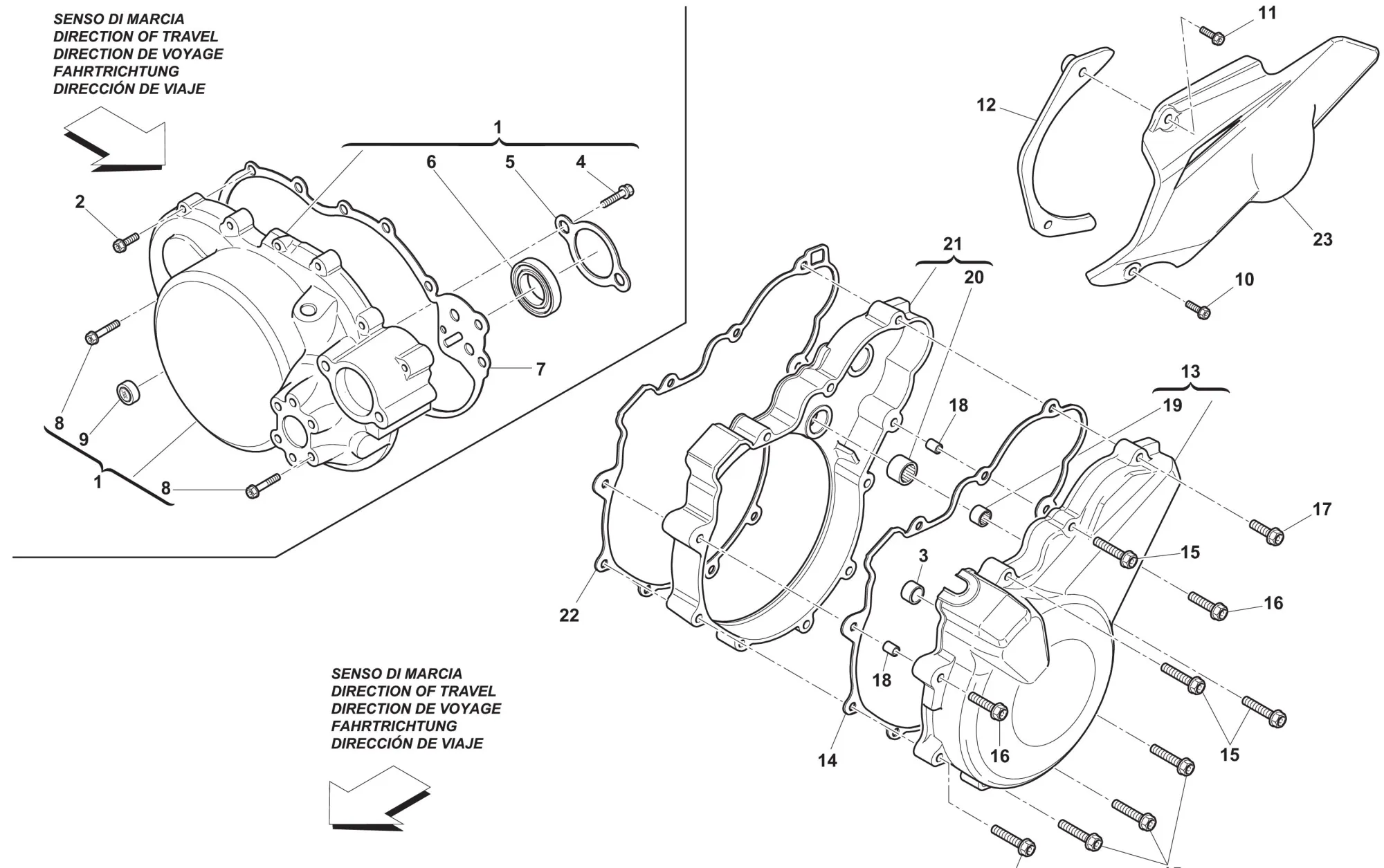 Motordeckel links + rechts Motordeckel links + rechts