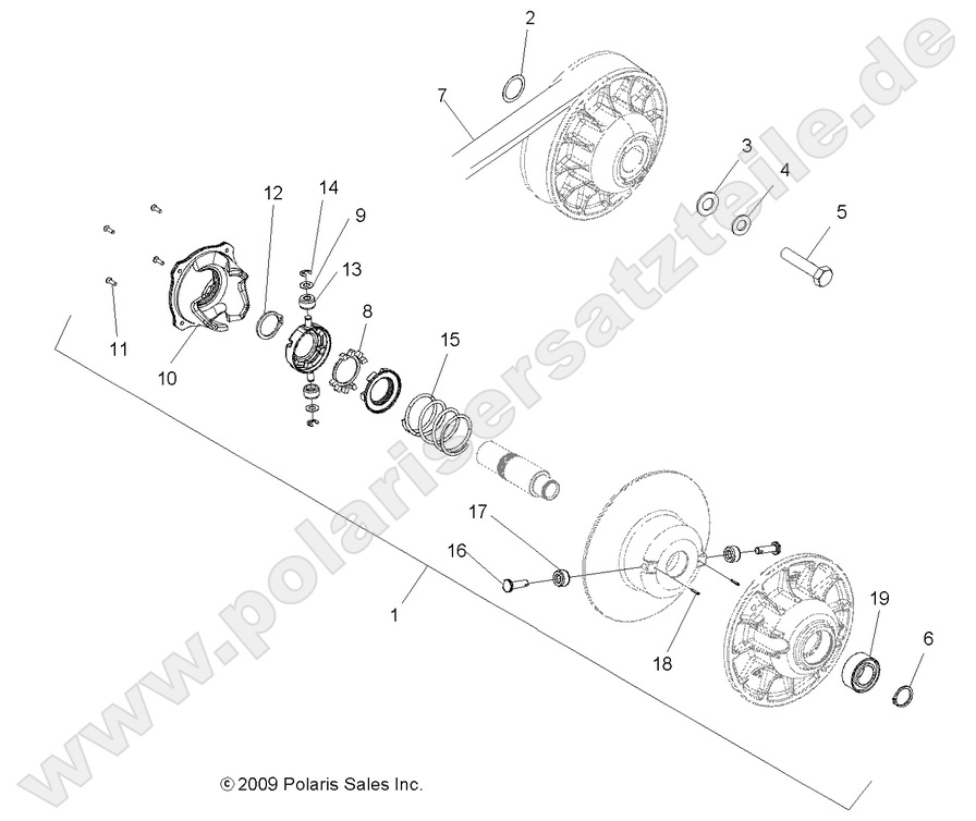DRIVE TRAIN, SECONDARY CLUTCH DRIVE TRAIN, SECONDARY CLUTCH