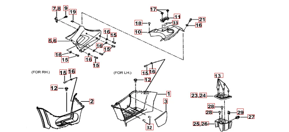 Fußstützen-Tankabdeckung schwarz-metallic Fußstützen-Tankabdeckung schwarz-metallic