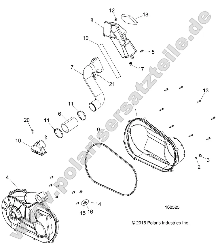Drive Train, Clutch Cover and Ducting Drive Train, Clutch Cover and Ducting