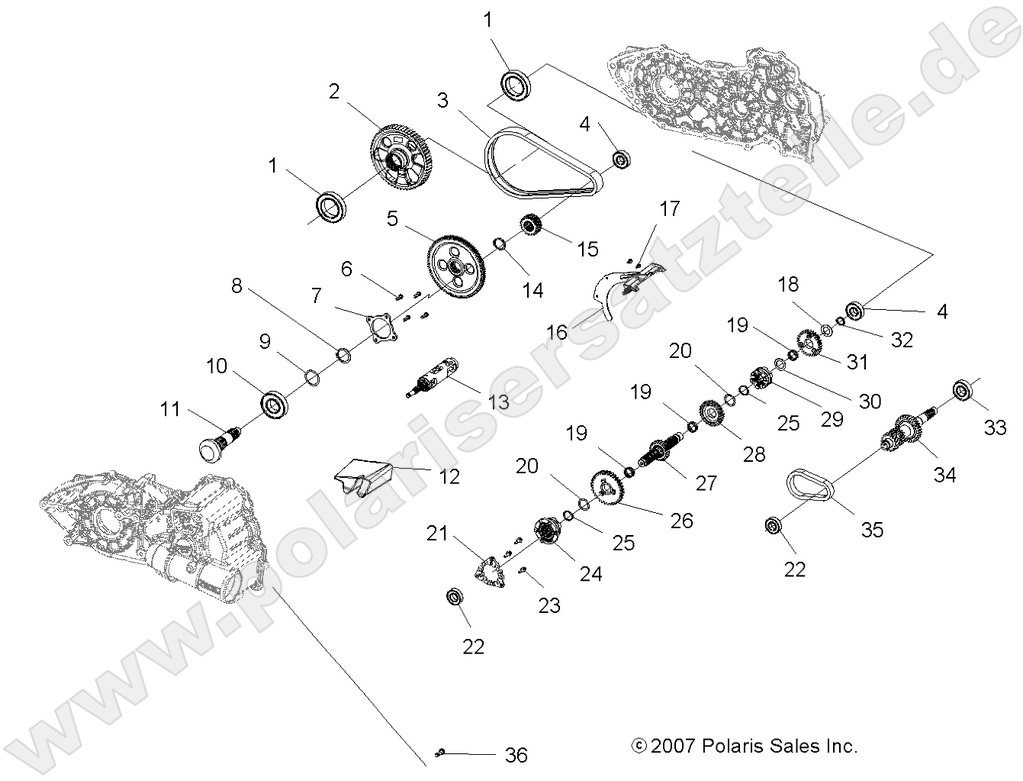 DRIVE TRAIN, MAIN GEARCASE INTERNALS DRIVE TRAIN, MAIN GEARCASE INTERNALS