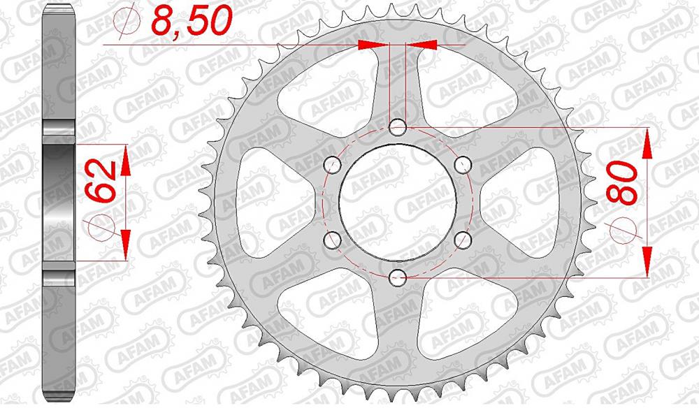 AFAM Kettensatz Stahl 428 R1-G 13x52 - Yamaha TY 125 1976-89