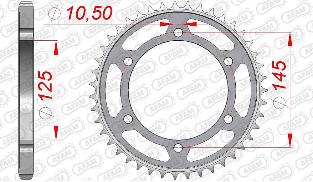 afam_kettenrad_hinten_12603 AFAM Kettensatz Stahl 525 XSR2-G 16x44 - Yamaha TDM 850 1991-95