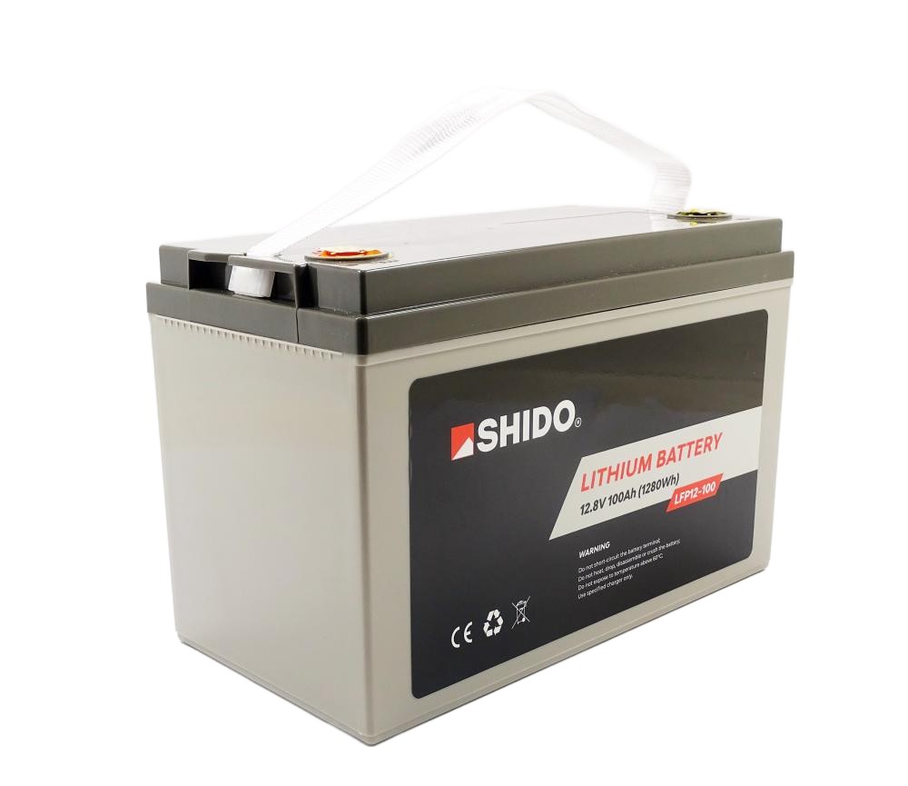 Shido Lithium Batterie LFP12-100 - 12V 100AH LiFeP04 - Versorgungsbatterie - Caravan Camping Boot