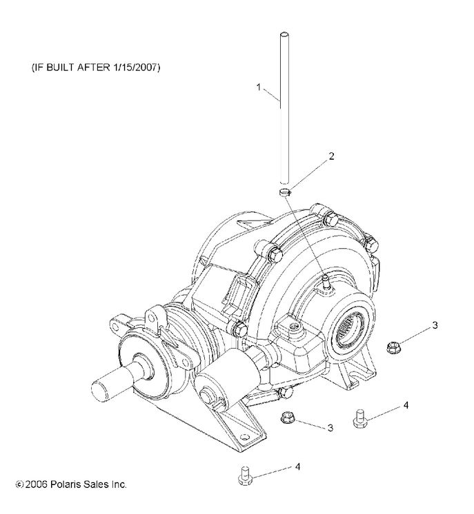 GEARCASE, MOUNTING, REAR (BUILT AFTER 1/15/07)
