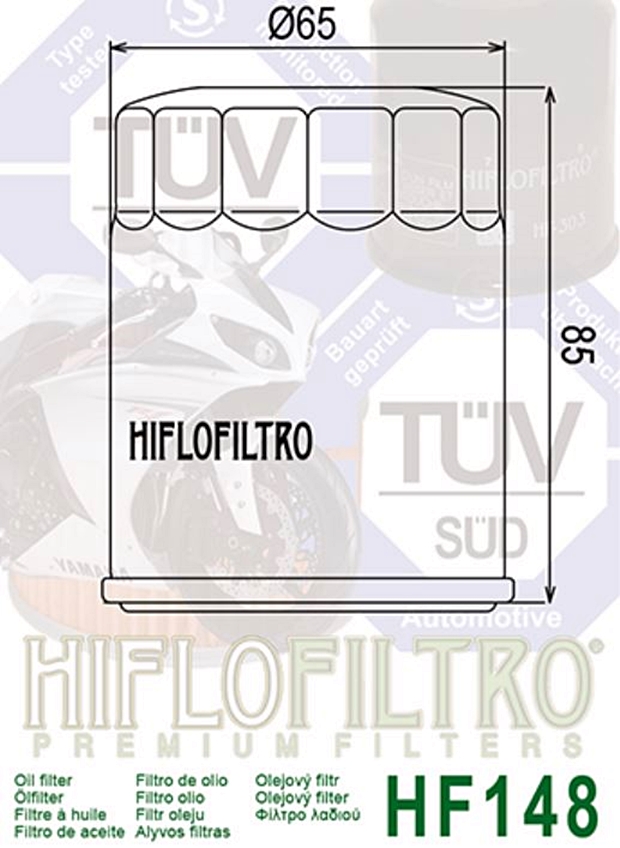 Hiflofiltro_Oelfilter_HF148_Technische_Daten Hiflofiltro Ölfilter Hiflo HF148 TGB Blade Target Gunner 425-600
