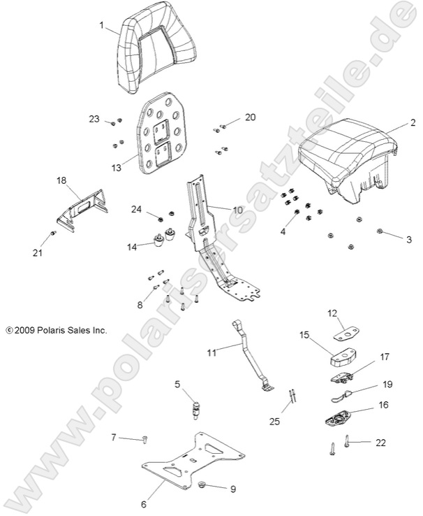 BODY, PASSENGER SEAT BOTTOM and SEAT BACK