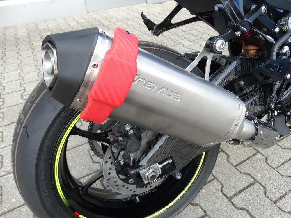 Racing Endschalldämpfer Protektor Universal Rund rot