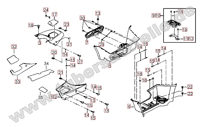 Fußstützen - Tankabdeckung