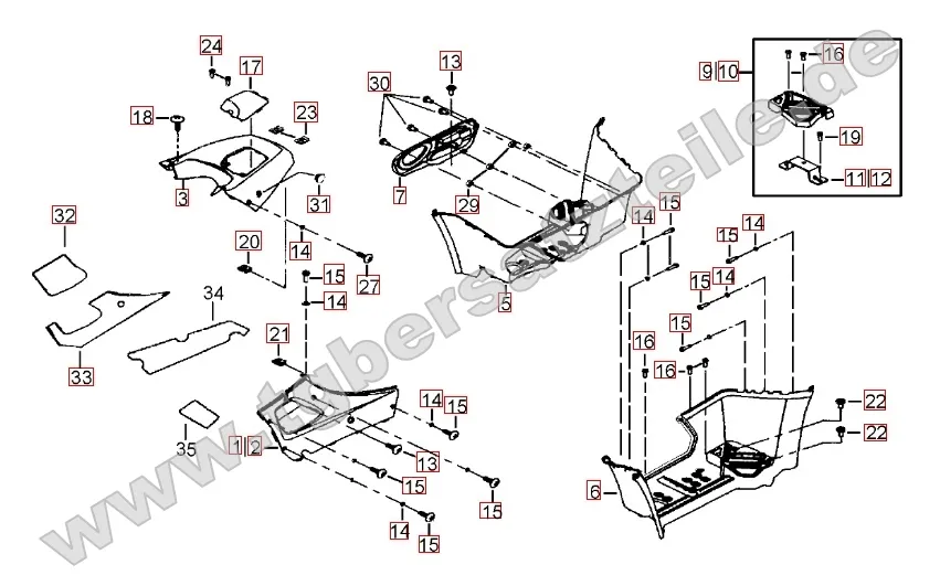 Fußstützen - Tankabdeckung Fußstützen - Tankabdeckung