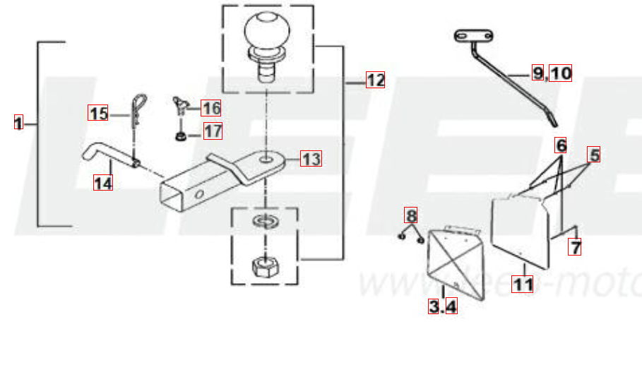 Anhängervorrichtung und Schmutzfänger