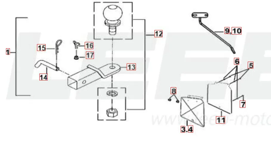 Anhängervorrichtung und Schmutzfänger